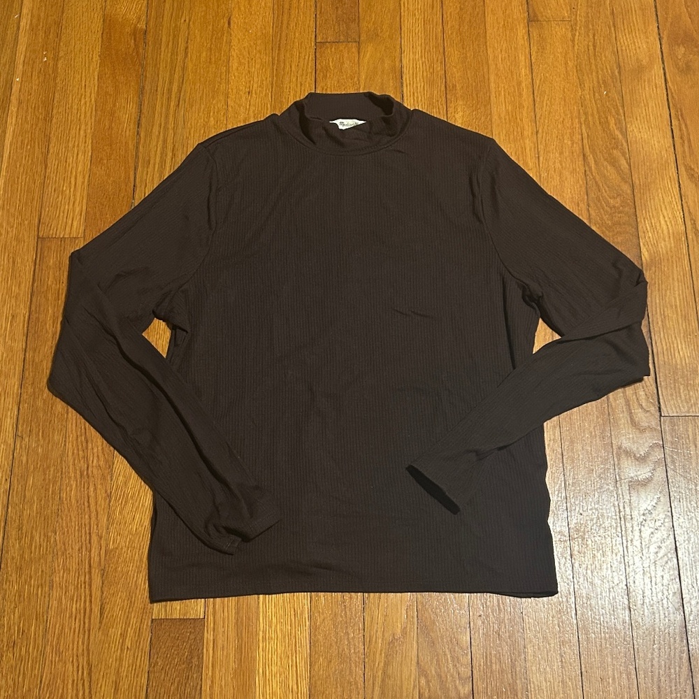 Madewell Brown Ribbed Long Sleeve Top Women’s XXL